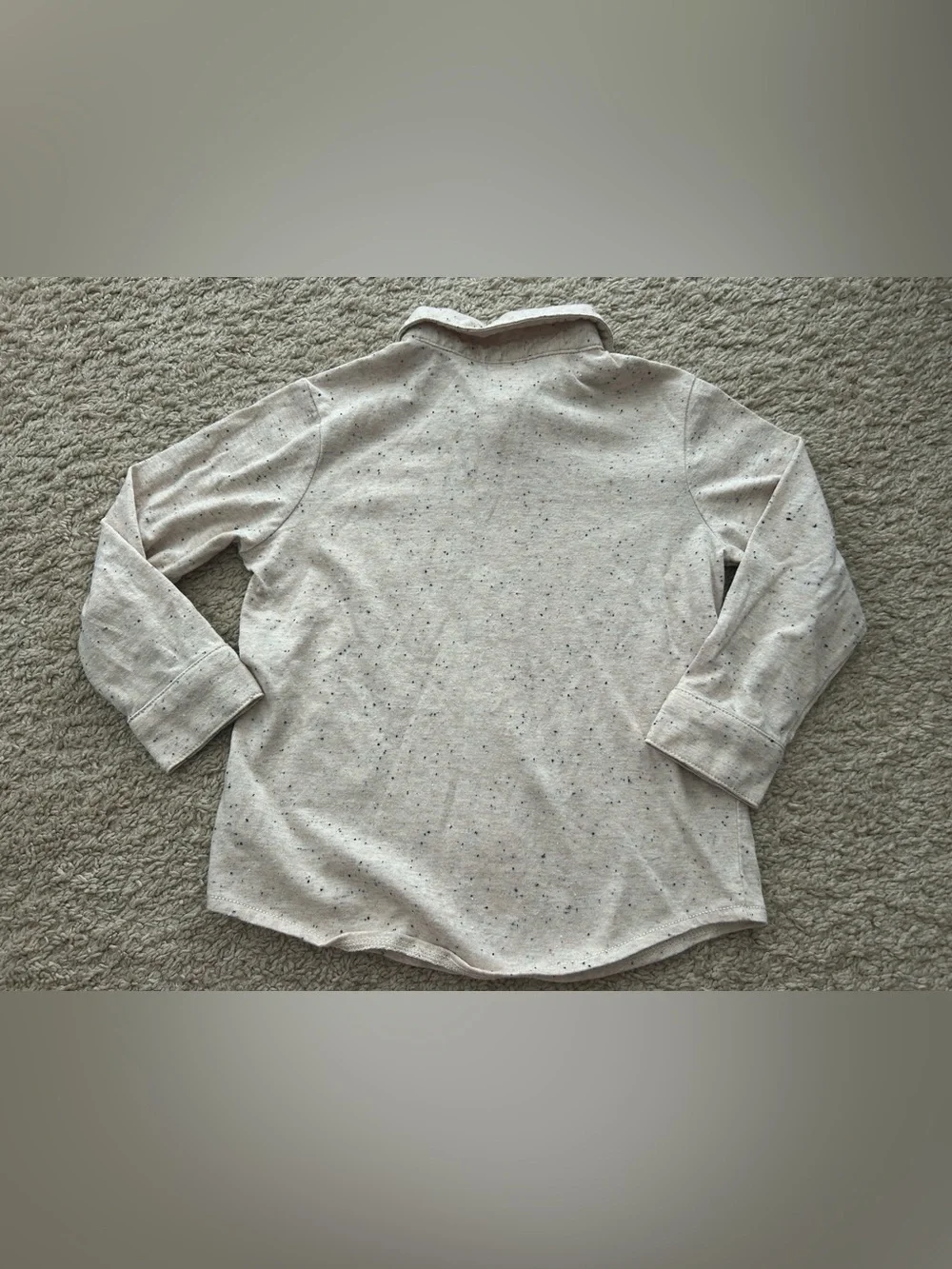 Gymboree Boys Oatmeal Speckled Button-Down Long Sleeve Shirt Size 3T